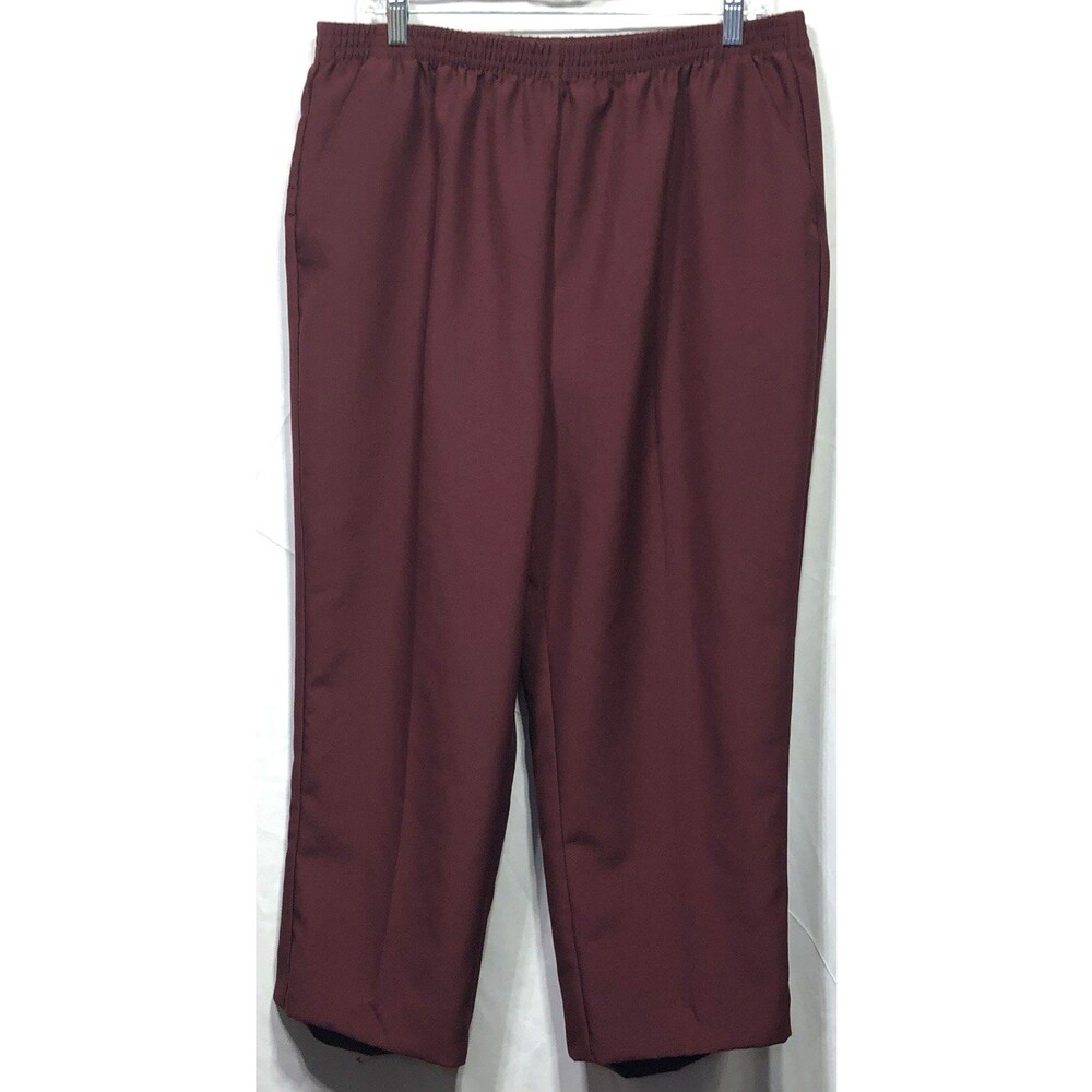 Sara Morgan Dress Pants Slacks 18A Dk Red 34"W High Rise Straight Leg Office